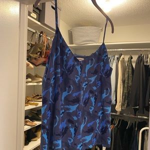 l'agence blue camouflage print camisole top